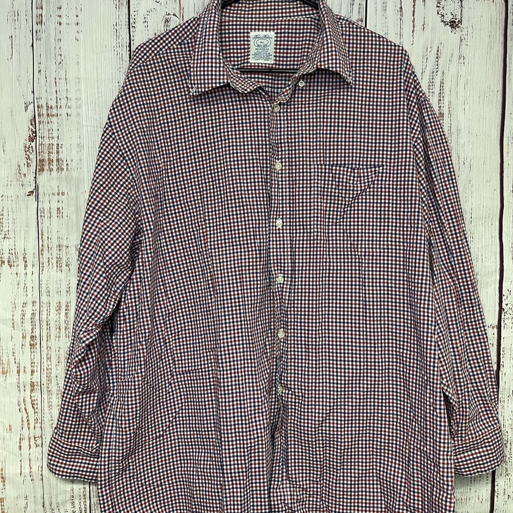 Brooks Brothers Relaxed Fit Shirt Button Down Long Sleeve Shirt Mens Size XL
